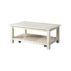 Table basse de ferme avec étagère inférieure, gris/expresso/blanc/noir/miel, bois de pin