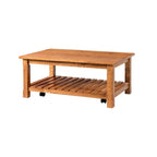 Table basse de ferme avec étagère inférieure, gris/expresso/blanc/noir/miel, bois de pin
