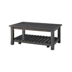 Table basse de ferme avec étagère inférieure, gris/expresso/blanc/noir/miel, bois de pin