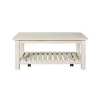 Table basse de ferme avec étagère inférieure, gris/expresso/blanc/noir/miel, bois de pin