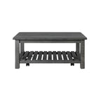 Table basse de ferme avec étagère inférieure, gris/expresso/blanc/noir/miel, bois de pin