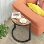 End Table Half Round, Narrow Side Table, Slim C Table for Sofa Couch