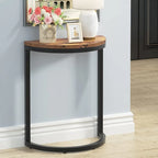 Table d'appoint demi-ronde, table d'appoint étroite, table basse fine en C pour canapé