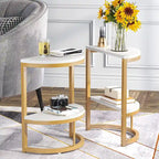 Table d'appoint demi-ronde, table d'appoint étroite, table basse fine en C pour canapé