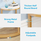 Table d'appoint demi-ronde, table d'appoint étroite, table basse fine en C pour canapé
