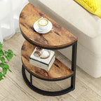 Table d'appoint demi-ronde, table d'appoint étroite, table basse fine en C pour canapé