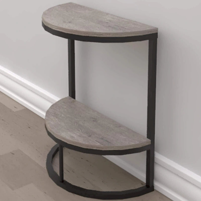 Table d'appoint demi-ronde, table d'appoint étroite, table basse fine en C pour canapé