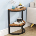 Table d'appoint demi-ronde, table d'appoint étroite, table basse fine en C pour canapé