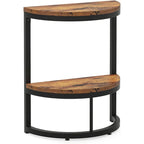 Table d'appoint demi-ronde, table d'appoint étroite, table basse fine en C pour canapé