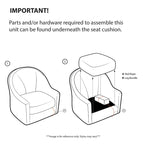 Fauteuil d'appoint capitonné, Transitionnel, Coussin amovible, Pieds en bois, 74,3 cm L, 136 kg, 6 couleurs