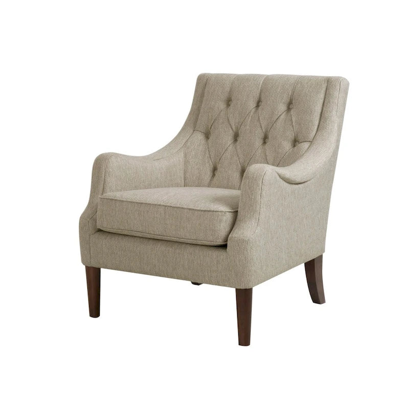 Fauteuil d'appoint capitonné, Transitionnel, Coussin amovible, Pieds en bois, 74,3 cm L, 136 kg, 6 couleurs