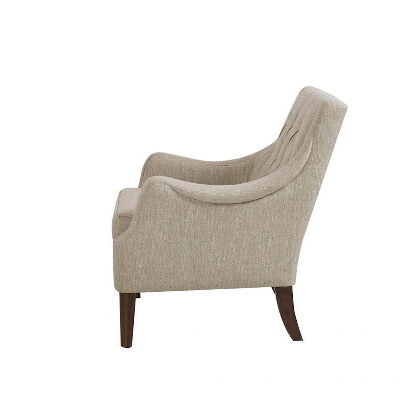 Fauteuil d'appoint capitonné, Transitionnel, Coussin amovible, Pieds en bois, 74,3 cm L, 136 kg, 6 couleurs