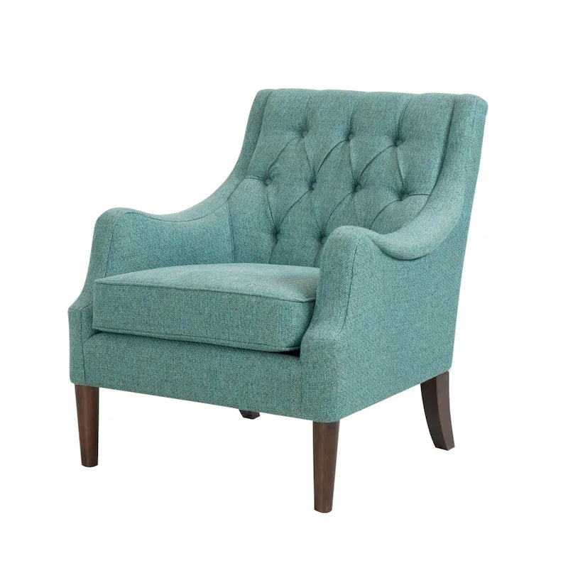 Fauteuil d'appoint capitonné, Transitionnel, Coussin amovible, Pieds en bois, 74,3 cm L, 136 kg, 6 couleurs