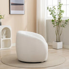 Fauteuil crapaud pivotant à 360°, Polyester, Coussin en mousse, Accoudoirs arrondis, 1 place, Orange/Vert/Noir/Blanc