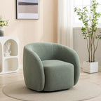 Fauteuil crapaud pivotant à 360°, Polyester, Coussin en mousse, Accoudoirs arrondis, 1 place, Orange/Vert/Noir/Blanc