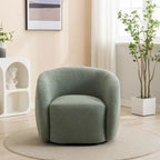 Fauteuil crapaud pivotant à 360°, Polyester, Coussin en mousse, Accoudoirs arrondis, 1 place, Orange/Vert/Noir/Blanc