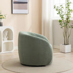 Fauteuil crapaud pivotant à 360°, Polyester, Coussin en mousse, Accoudoirs arrondis, 1 place, Orange/Vert/Noir/Blanc