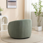 Fauteuil crapaud pivotant à 360°, Polyester, Coussin en mousse, Accoudoirs arrondis, 1 place, Orange/Vert/Noir/Blanc