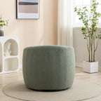 Fauteuil crapaud pivotant à 360°, Polyester, Coussin en mousse, Accoudoirs arrondis, 1 place, Orange/Vert/Noir/Blanc