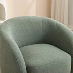 Fauteuil crapaud pivotant à 360°, Polyester, Coussin en mousse, Accoudoirs arrondis, 1 place, Orange/Vert/Noir/Blanc