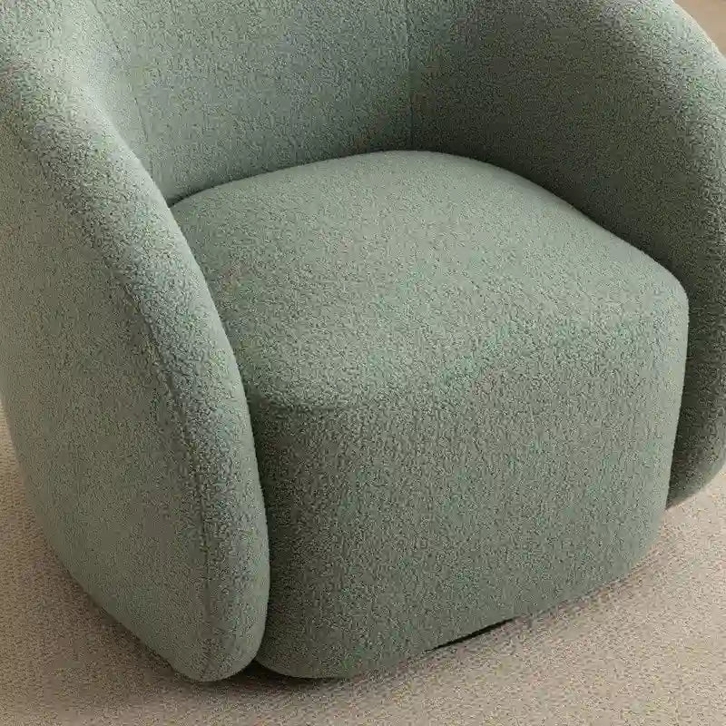 Fauteuil crapaud pivotant à 360°, Polyester, Coussin en mousse, Accoudoirs arrondis, 1 place, Orange/Vert/Noir/Blanc