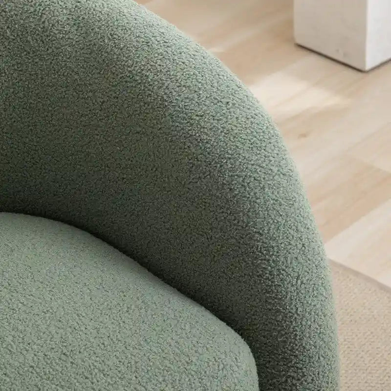 Fauteuil crapaud pivotant à 360°, Polyester, Coussin en mousse, Accoudoirs arrondis, 1 place, Orange/Vert/Noir/Blanc
