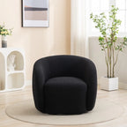 Fauteuil crapaud pivotant à 360°, Polyester, Coussin en mousse, Accoudoirs arrondis, 1 place, Orange/Vert/Noir/Blanc