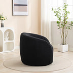 Fauteuil crapaud pivotant à 360°, Polyester, Coussin en mousse, Accoudoirs arrondis, 1 place, Orange/Vert/Noir/Blanc
