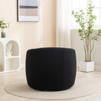 Fauteuil crapaud pivotant à 360°, Polyester, Coussin en mousse, Accoudoirs arrondis, 1 place, Orange/Vert/Noir/Blanc