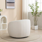 Fauteuil crapaud pivotant à 360°, Polyester, Coussin en mousse, Accoudoirs arrondis, 1 place, Orange/Vert/Noir/Blanc