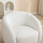 Fauteuil crapaud pivotant à 360°, Polyester, Coussin en mousse, Accoudoirs arrondis, 1 place, Orange/Vert/Noir/Blanc