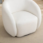 Fauteuil crapaud pivotant à 360°, Polyester, Coussin en mousse, Accoudoirs arrondis, 1 place, Orange/Vert/Noir/Blanc