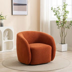 Fauteuil crapaud pivotant à 360°, Polyester, Coussin en mousse, Accoudoirs arrondis, 1 place, Orange/Vert/Noir/Blanc