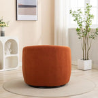 Fauteuil crapaud pivotant à 360°, Polyester, Coussin en mousse, Accoudoirs arrondis, 1 place, Orange/Vert/Noir/Blanc