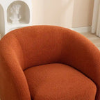 Fauteuil crapaud pivotant à 360°, Polyester, Coussin en mousse, Accoudoirs arrondis, 1 place, Orange/Vert/Noir/Blanc