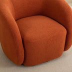 Fauteuil crapaud pivotant à 360°, Polyester, Coussin en mousse, Accoudoirs arrondis, 1 place, Orange/Vert/Noir/Blanc