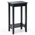 Table de chevet à 2 niveaux, lot de 2, bois et MDF, 4 pieds solides, 40,6 cm L x 29,2 cm l x 73,7 cm H, noir/blanc