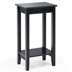 Table de chevet à 2 niveaux, lot de 2, bois et MDF, 4 pieds solides, 40,6 cm L x 29,2 cm l x 73,7 cm H, noir/blanc