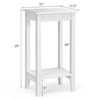 Table de chevet à 2 niveaux, lot de 2, bois et MDF, 4 pieds solides, 40,6 cm L x 29,2 cm l x 73,7 cm H, noir/blanc