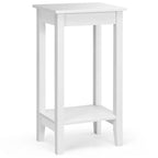 Table de chevet à 2 niveaux, lot de 2, bois et MDF, 4 pieds solides, 40,6 cm L x 29,2 cm l x 73,7 cm H, noir/blanc