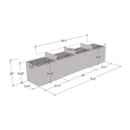 Meuble TV avec cheminée électrique blanc/gris/noir, convient aux téléviseurs de 85 pouces, 190,5 cm (75 po) de largeur x 48,26 cm (19 po) de hauteur, lumières LED, télécommande