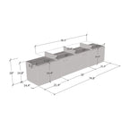 Meuble TV avec cheminée électrique blanc/gris/noir, convient aux téléviseurs de 85 pouces, 190,5 cm (75 po) de largeur x 48,26 cm (19 po) de hauteur, lumières LED, télécommande