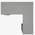 Bureau en L, 60 po de largeur, 1 tiroir classeur, 1 tiroir de rangement, 1 tablette pour clavier, armoire de rangement, gris Cap Cod/gris planches