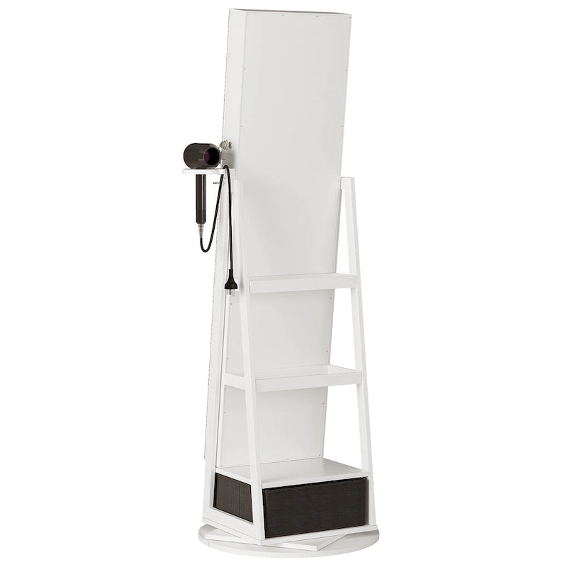 Miroir-armoire à bijoux pivotant LED avec lumières - N/A