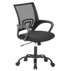 Chaise de bureau pivotante ergonomique, Noire, dossier en maille, hauteur réglable, 1 place
