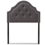 Tête de lit capitonnée pour lit double, découpe arquée, capitonnée, hauteur réglable, polyester