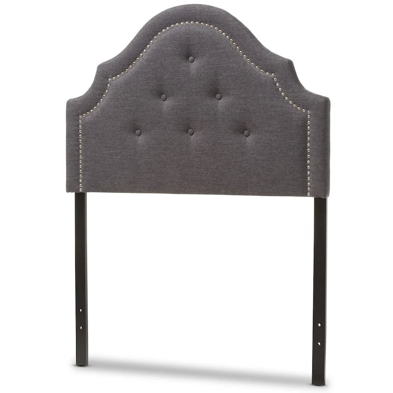 Tête de lit capitonnée pour lit double, découpe arquée, capitonnée, hauteur réglable, polyester