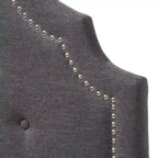 Tête de lit capitonnée pour lit double, découpe arquée, capitonnée, hauteur réglable, polyester
