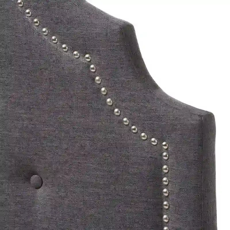 Tête de lit capitonnée pour lit double, découpe arquée, capitonnée, hauteur réglable, polyester
