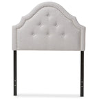 Tête de lit capitonnée pour lit double, découpe arquée, capitonnée, hauteur réglable, polyester